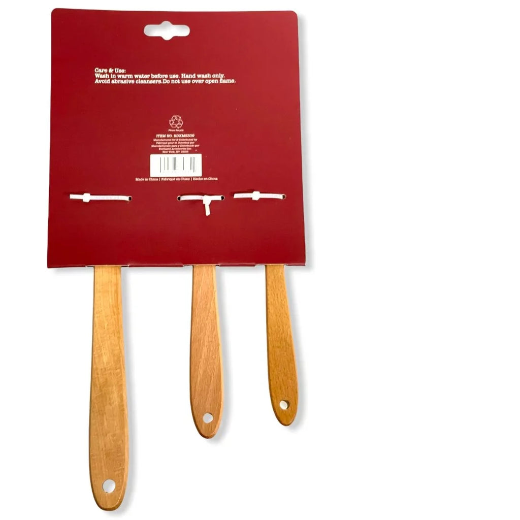 Rae Dunn Sizeilicone Sizepatula 3 Pc. Sizepatula Sizeet  LL Letter with Hard Wood Handles