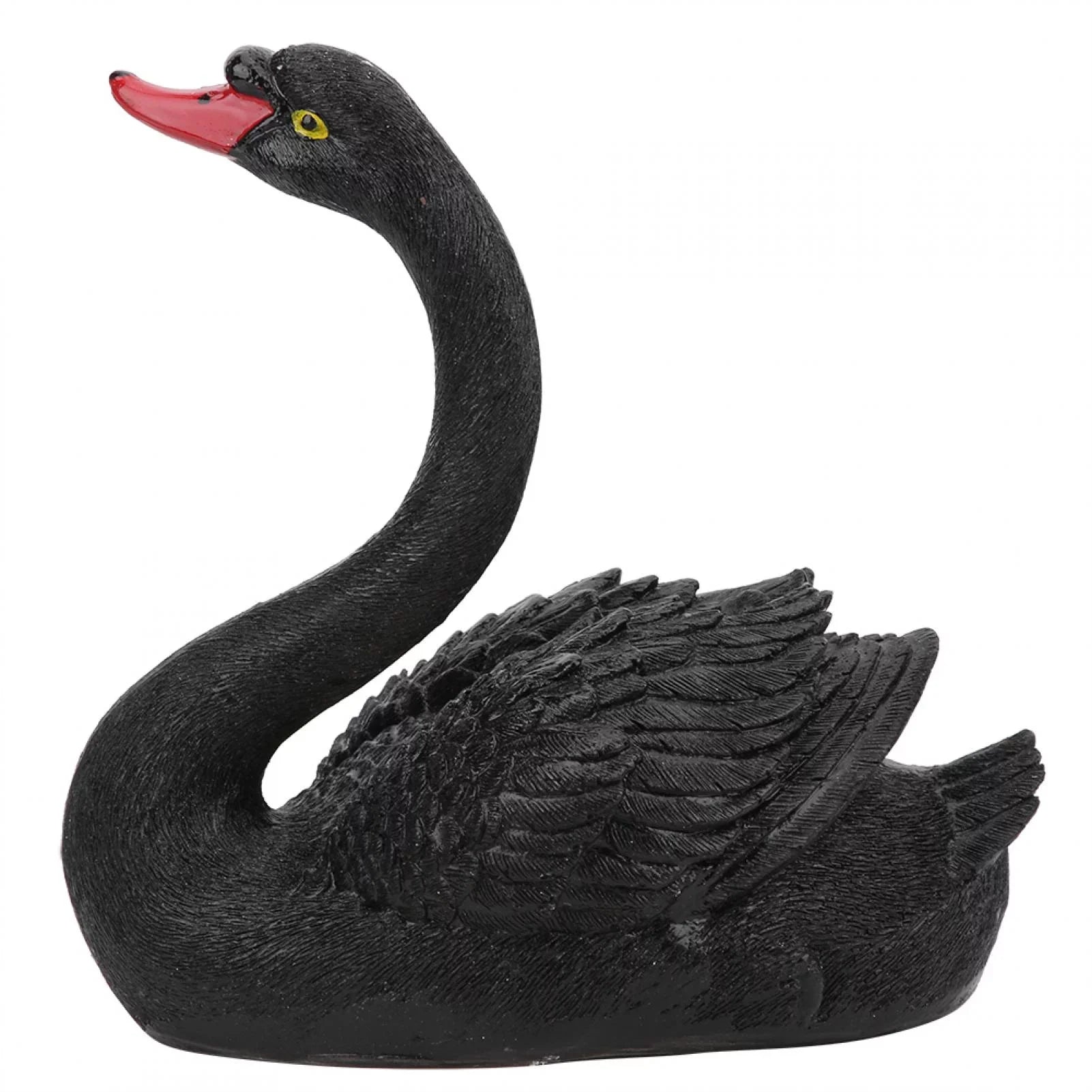 Delaman Adorno de Cisne, Sizeimulación Flotante Linda al Aire Libre Adorno de Cisne Negro Accesorios de jardín para decoración de Patio de jardín