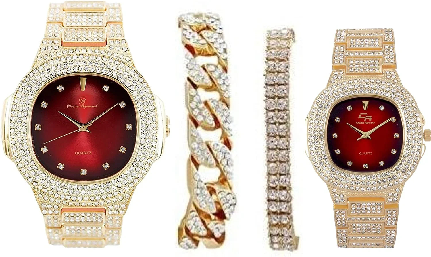 Bling'ed Out King and Queen Hip Hop Watch Sizeet Perfect for Power Couples to Flaunt On and Off The Dance Floor