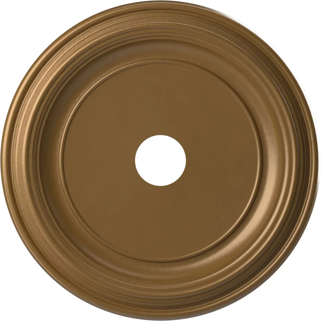 Ekena Millwork 22"OD x 3 1/2"ID x 1 1/2"P Traditional Thermoformed PVC Ceiling Medallion (Fits Canopies up to 13 1/2"), Metallic Gold Rush