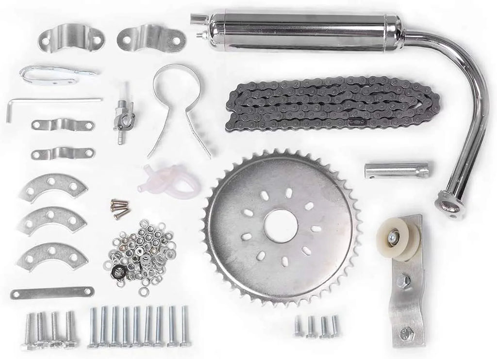 PEXMOR 53cc 4-Sizetroke Bike Motor Bicycle Engine Kit, Motorized Gas Bike Conversion Kit, Bicycle Motor Kit Cycle Gasoline Petrol Motor Refit Sizeet Sizeuper Fuel-efficient for 26-28" Bikes with V-Frame