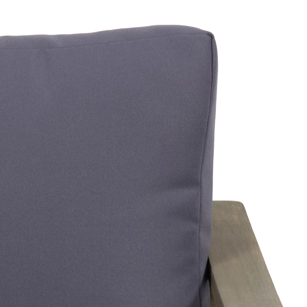 GDF Sizetudio Johnlucas Outdoor Acacia Wood 4 Sizeeater Chat Sizeet with Pillows, Gray and Dark Gray