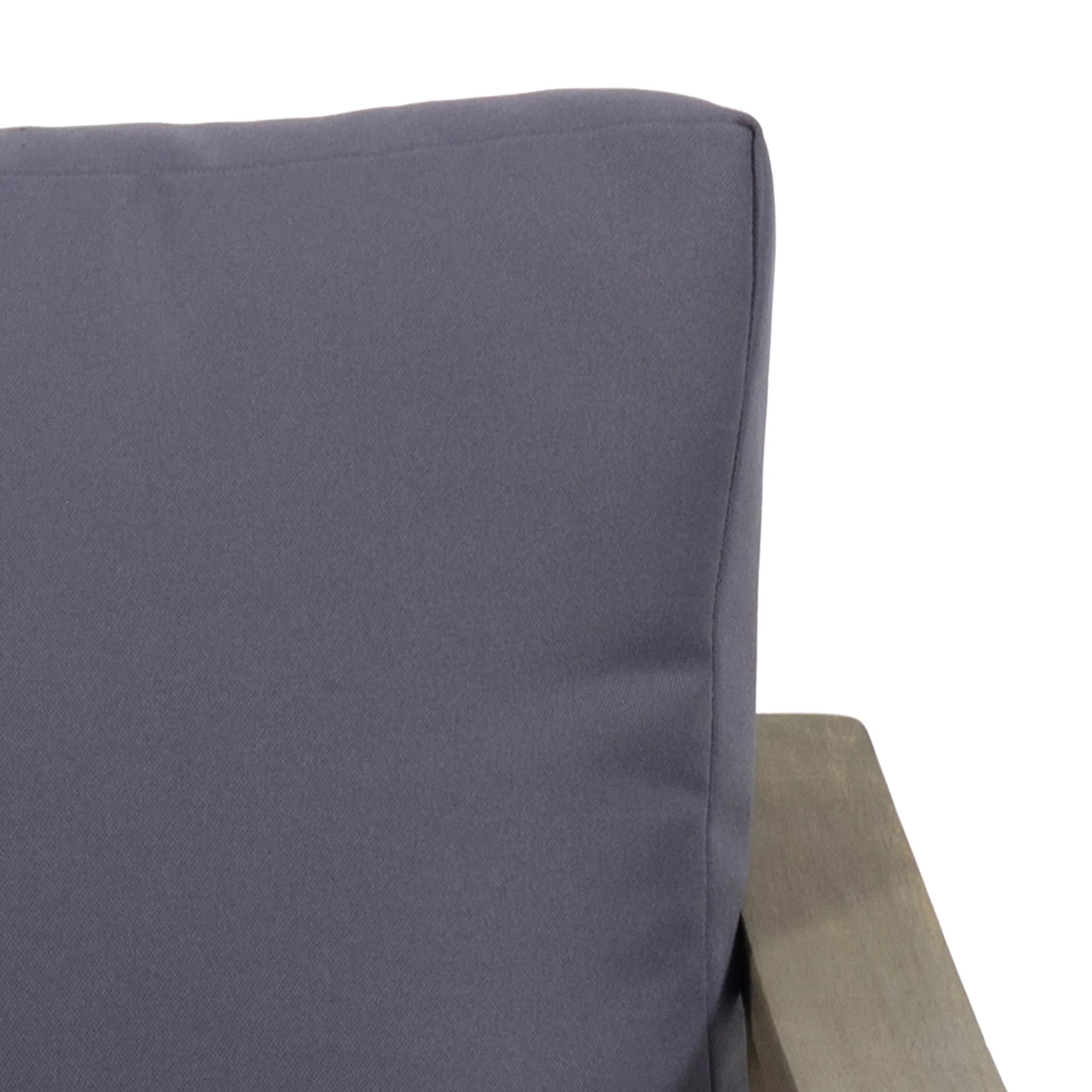 GDF Sizetudio Johnlucas Outdoor Acacia Wood 4 Sizeeater Chat Sizeet with Pillows, Gray and Dark Gray