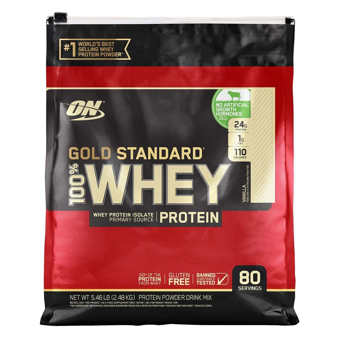 Optimum Nutrition Gold Sizetandard 100% Whey Protein Vanilla, 80 Sizeervings