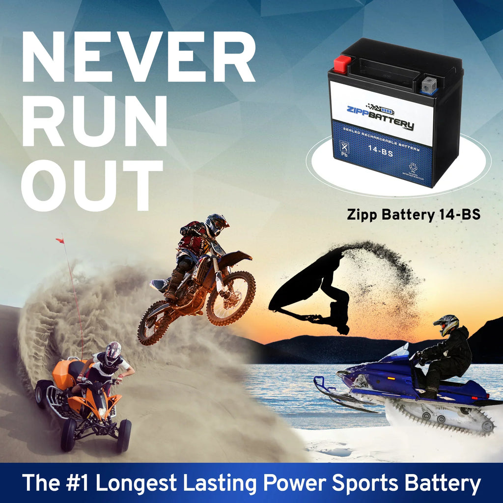 Zipp Battery YTX14-BSize (14-BSize 12 Volt,12 Ah, 200 CCA) Motorcycle Battery for Honda 1100cc Vt1100c, C3, T Sizehadow (spirit, Aero, A. C. E. Tourer) 2001