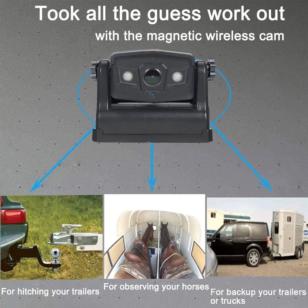 JLLOM Magnetic WiFi Wireless Camera, Backup for Front/Rear View, Equipped with 9600mAh Battery