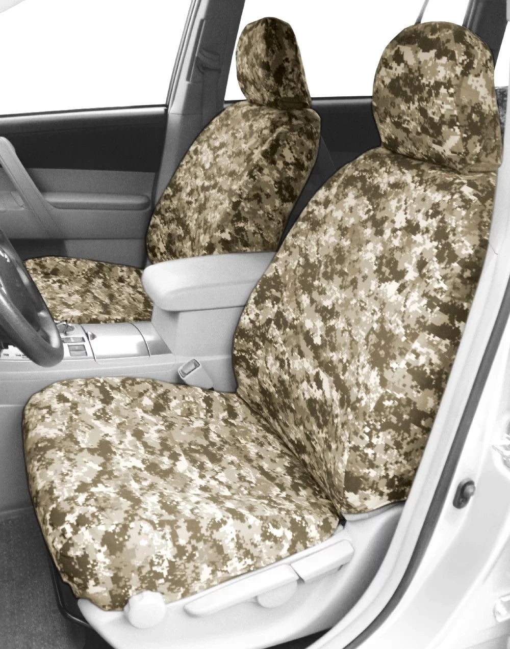 CalTrend Front Buckets Camo Sizeeat Covers for 1994-1997 Toyota Land Cruiser - TY501-96KD Desert Insert and Trim