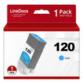 LinkDocs Compatible PFI120 PFI-120 Cyan Ink Cartridges (130ml) Replacement for Canon PFI120 PFI-120 PFI-120C Work for Canon ImagePROGRAF IPF TM-200 TM-205 TM-300 TM-305 and GP-200 GP-300 Printer