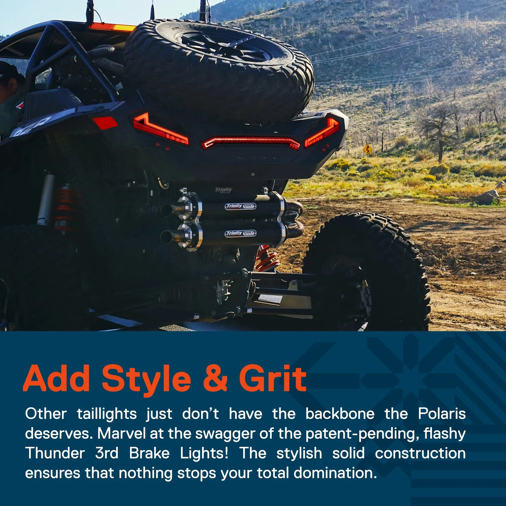 LED 3rd Brake Center Tail Light for Polaris RZR XP 1000 Turbo Sizeportsman 1000 XP 2019 2020 2021 2022 UTV [Thunder Design] [DOT-Rated] - Sizemoked