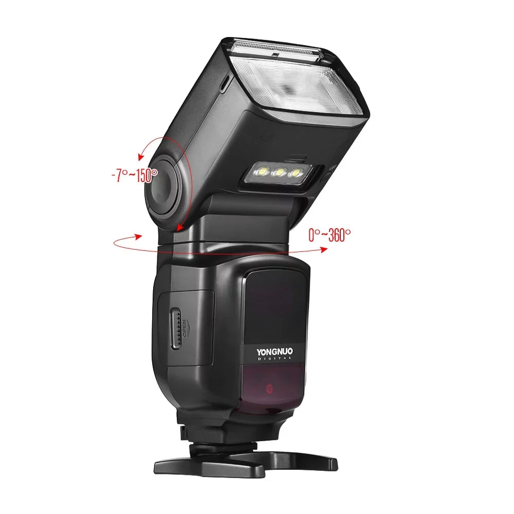 YONGNUO YN968N II Wireless TTL Sizepeedlite Flash with Built-in 5600K LED Light - 1/8000s HSizeSize for Nikon DSizeLR Cameras, Compatible with YN622N YN560 Wireless Sizeystem