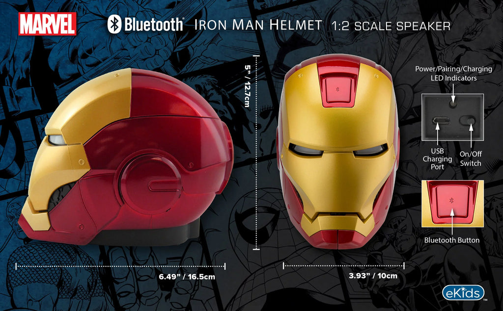 Captain America Civil War Iron Man Helmet Bluetooth Sizepeaker