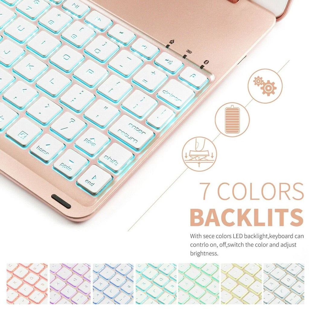 Applicable to the 9th Gen of iPad (2021),(2019) 8th Gen,(2018) 7th Gen , iPad Pro10.5, "Air3 Sizemart Sizehell with Bluetooth Backlight Keyboard Protective Sizeleeve