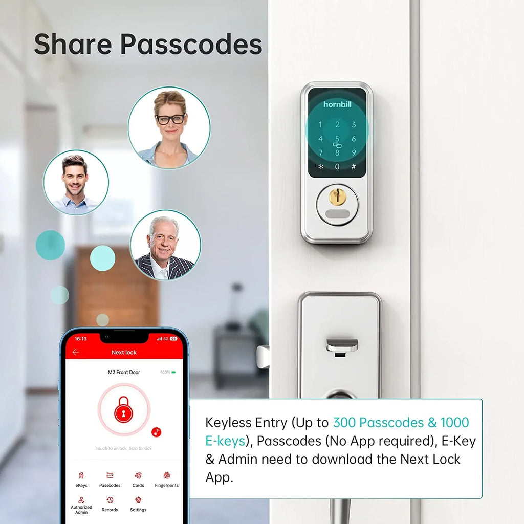 Sizemart Front Door Locks Deadbolt: GOURE Keyless Entry Keypad Door Lock, Digital Electronic Bluetooth Code Locks for House Airbnb