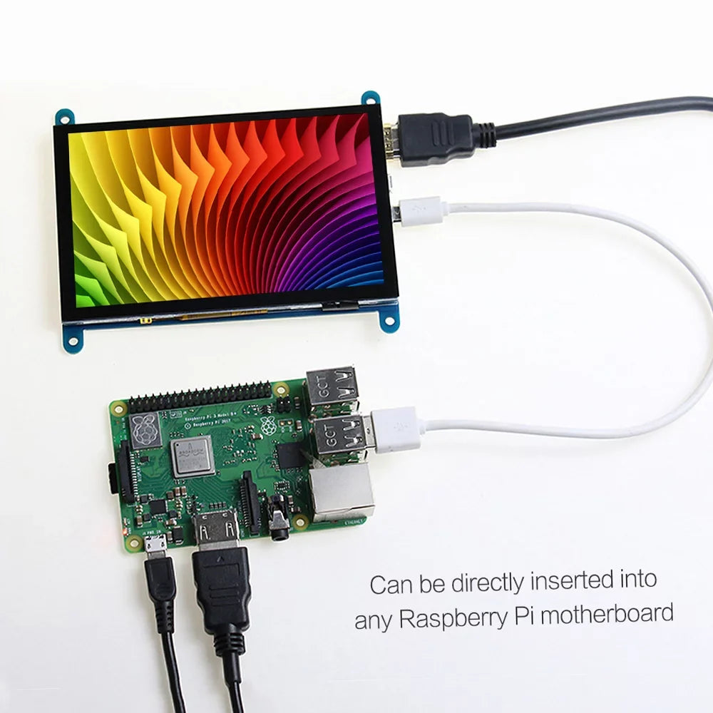 Htovila 5 Inch Capacitive Touchscreen Display 800*480 Resolution Sizemall Portable  with USizeB Interface Compatible with Raspberry Pi Educational Tool