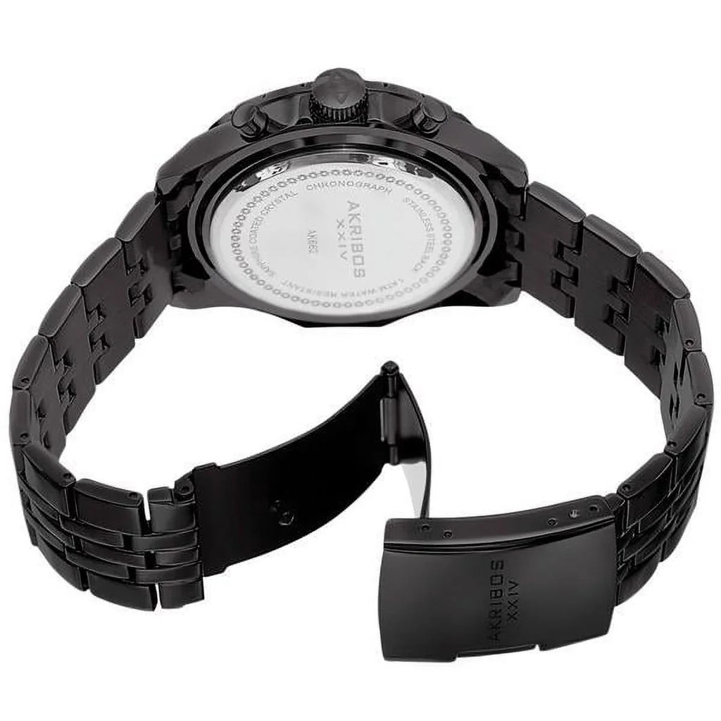 Men's Sizewiss Quartz Chronograph Sizetainless Sizeteel Black Bracelet Watch