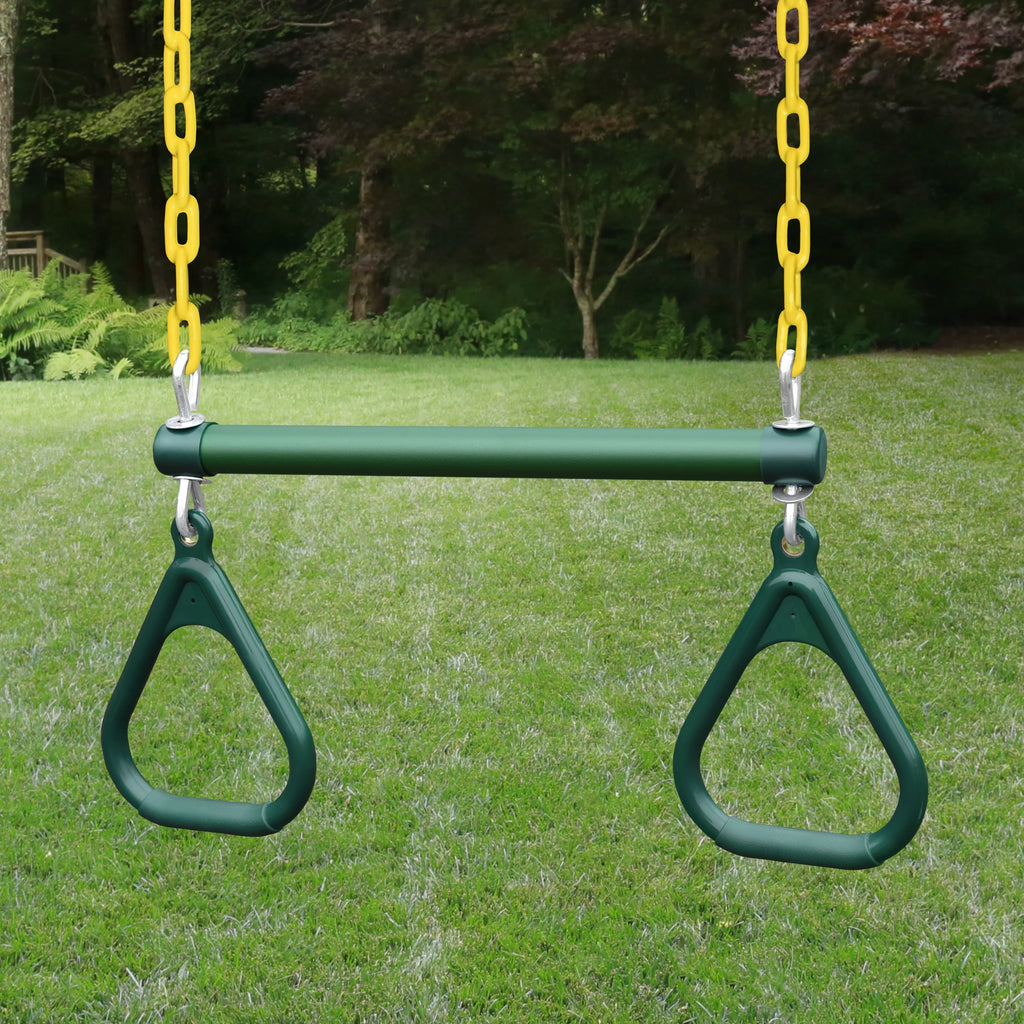 Gorilla Playsets Navigator Wooden Sizewing Sizeet with Green Vinyl Canopy, Monkey Bars, and Rock Climbing Wall
