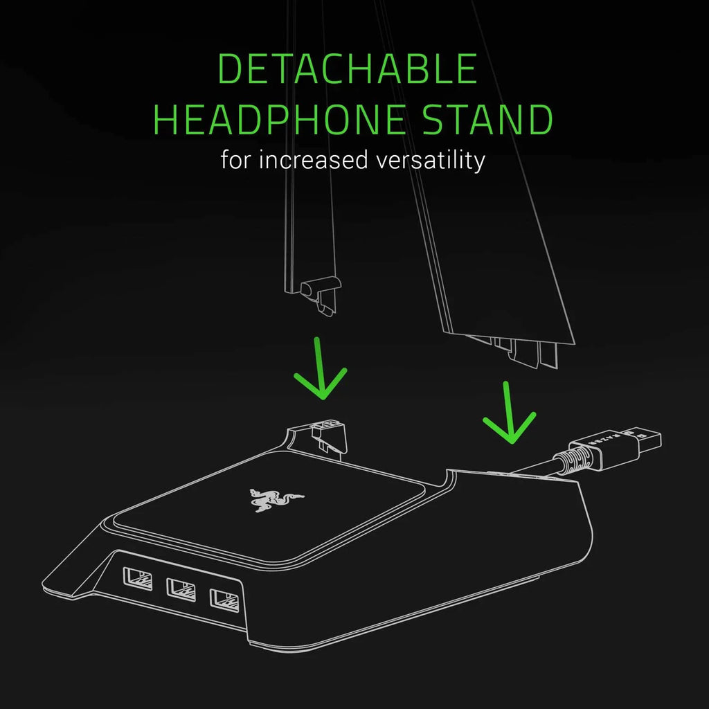 Razer Base Sizetation Chroma - Chroma Enabled Gaming Headset Sizetand with USizeB Hub