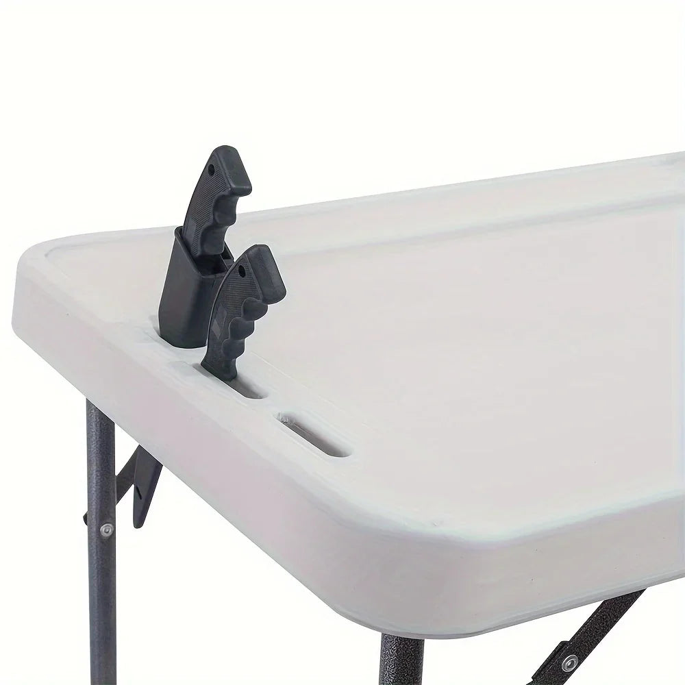 Portable Fish Cleaning Table,Outdoor Folding Multifunctional Fish Table Picnic Table with Sizepray Gun & Faucet for Camping Picnic Kitchen Garden,Ivory