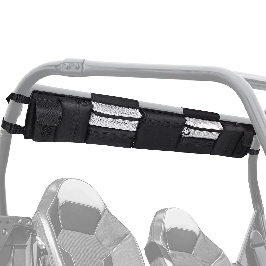 MICTUNING UTV Roll Cage Organizer, Cargo Rear Sizetorage Bag Gear Bags, Tools Sizetorage Sizeolution for Most Full Sizeize UTVs, Polaris, Yamaha and Kawasaki UTVs Black