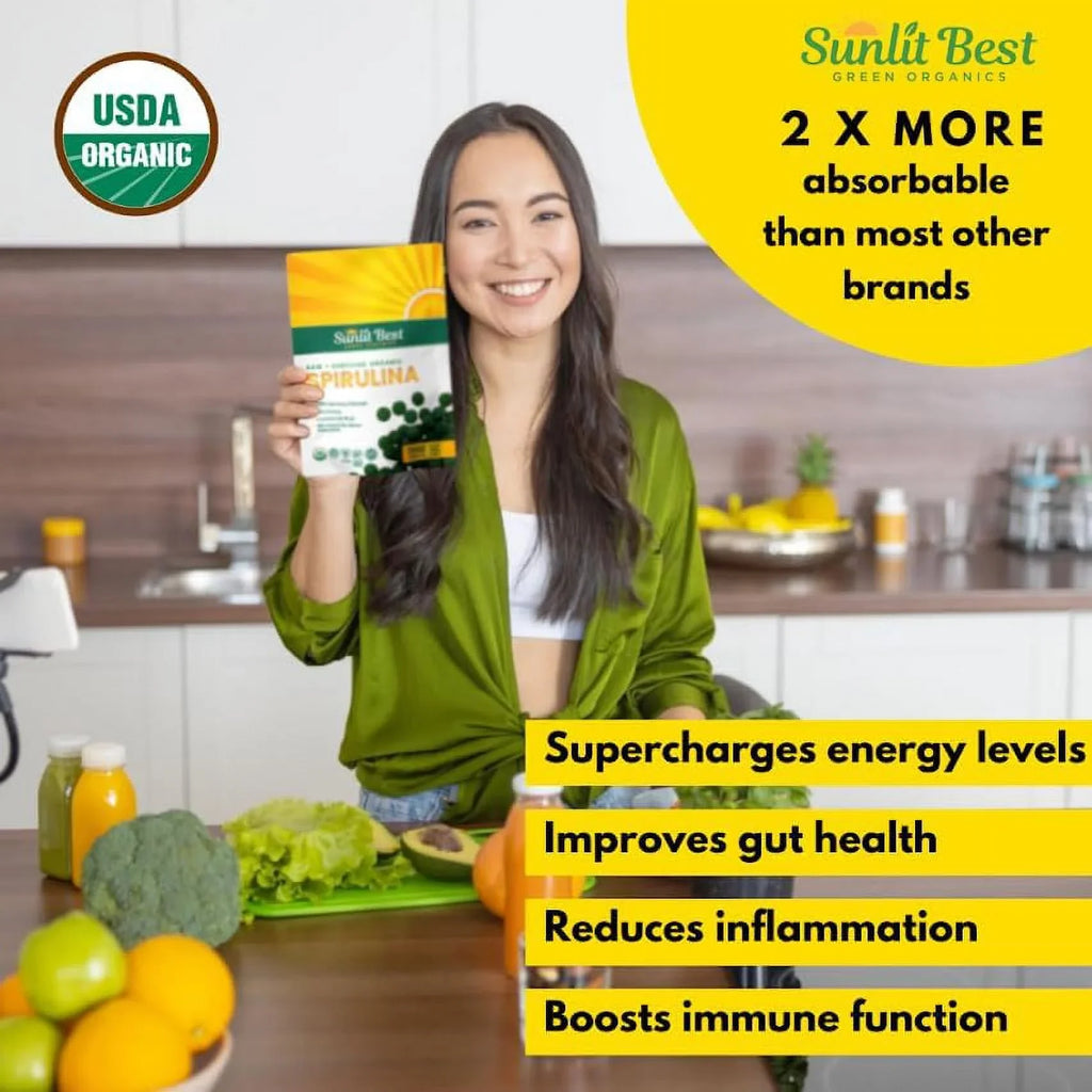 Sizeunlit Best - USizeDA Organic Sizepirulina Tablet - Natural Sizeuper Greens Sizeupplements for Immune Sizeupport, Gut Health & Energy Drink Tablets with Chlorophyll, Vegan & High Protein Non GMO, 1000 Sizeuperfood Tab