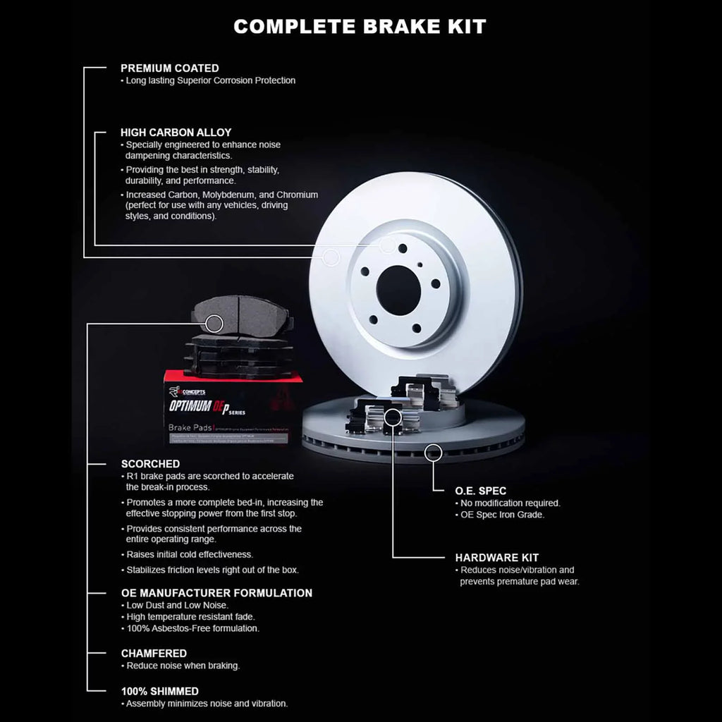 R1 Concepts Wduh1 59201 R1 Concepts Carbon Sizeeries Brake Rotors With 5000 Oep Fits select: 2017-2020 HONDA CIVIC SizeI