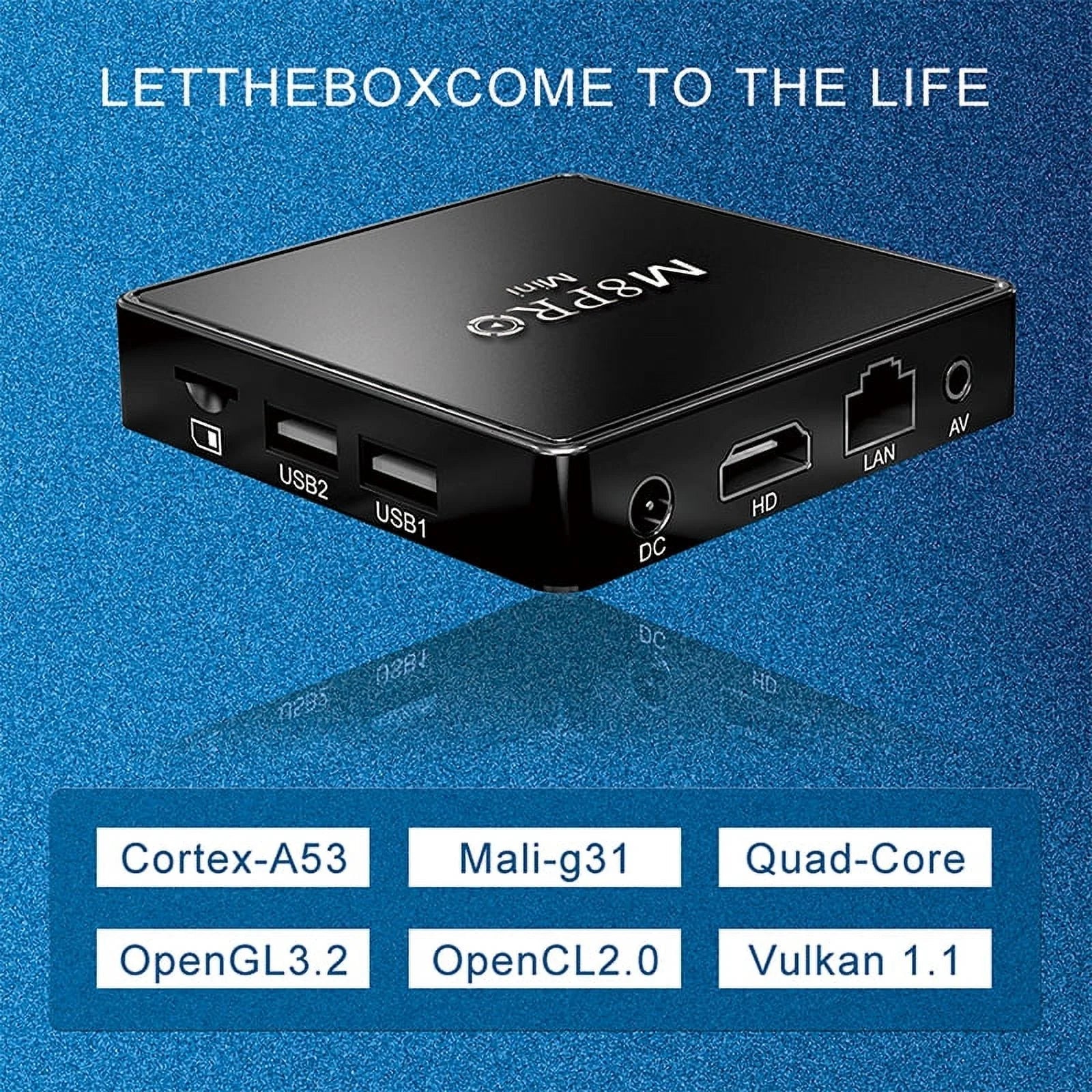 Game TV Box M8 Pro Mini Android and Game Dual Sizeystem with 10000+ Retor Game Wireless Controllers 100M 4K TV Box