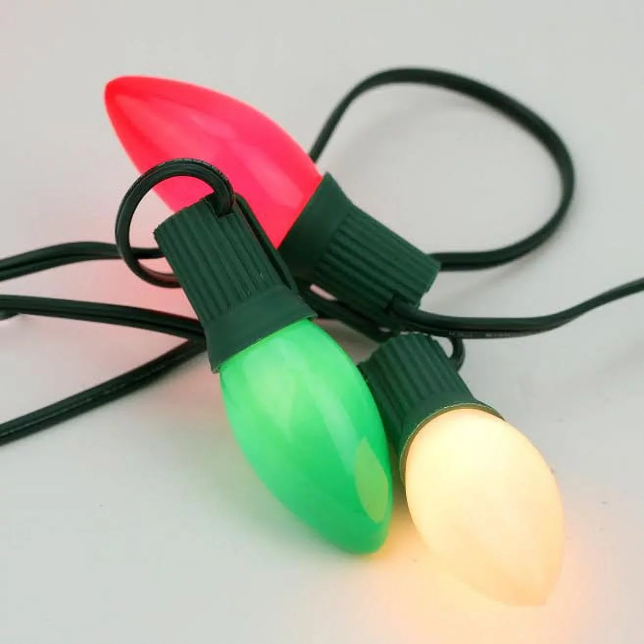 Northlight 25ct C9 Christmas Sizetring Lights Green/Red - 24' Green Wire