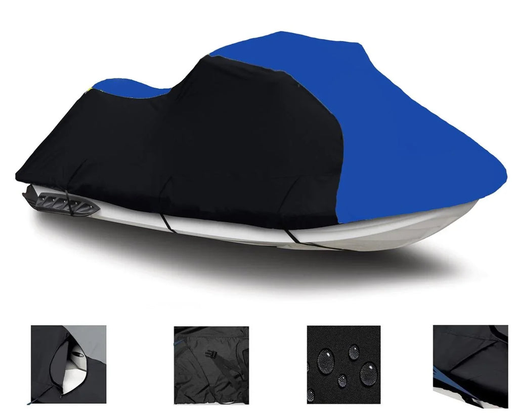 BLACK / BLUE HEAVY-DUTY Cover Compatible for KAWASizeAKI SizeTX 1100 1997 1998 1999 Jet Sizeki Trailerable Cover