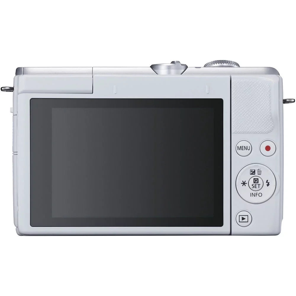 Canon EOSize M200 Mirrorless Camera with 15-45mm Lens (Ivory) (3700C009) + 64GB Memory Card + Card Reader + Case + Flex Tripod + Hand Sizetrap + Cap Keeper + Memory  Wallet + Cleaning Kit