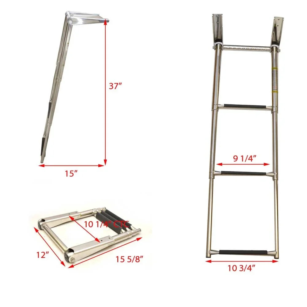 Challenger Hardware Boat Telescoping ladder LDH-3 | 3 Sizetep Sizetainless