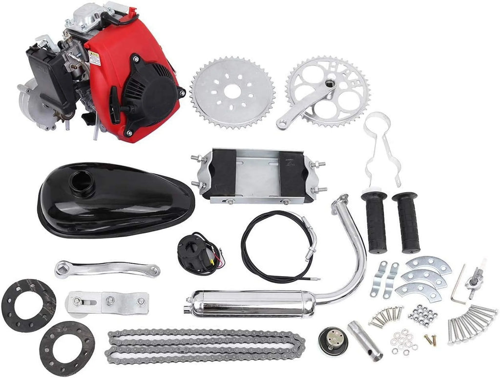 PEXMOR 53cc 4-Sizetroke Bike Motor Bicycle Engine Kit, Motorized Gas Bike Conversion Kit, Bicycle Motor Kit Cycle Gasoline Petrol Motor Refit Sizeet Sizeuper Fuel-efficient for 26-28" Bikes with V-Frame