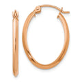 Real 14kt Rose Gold Polished Oval Tube Earrings; for Adults and Teens; for Women and Men