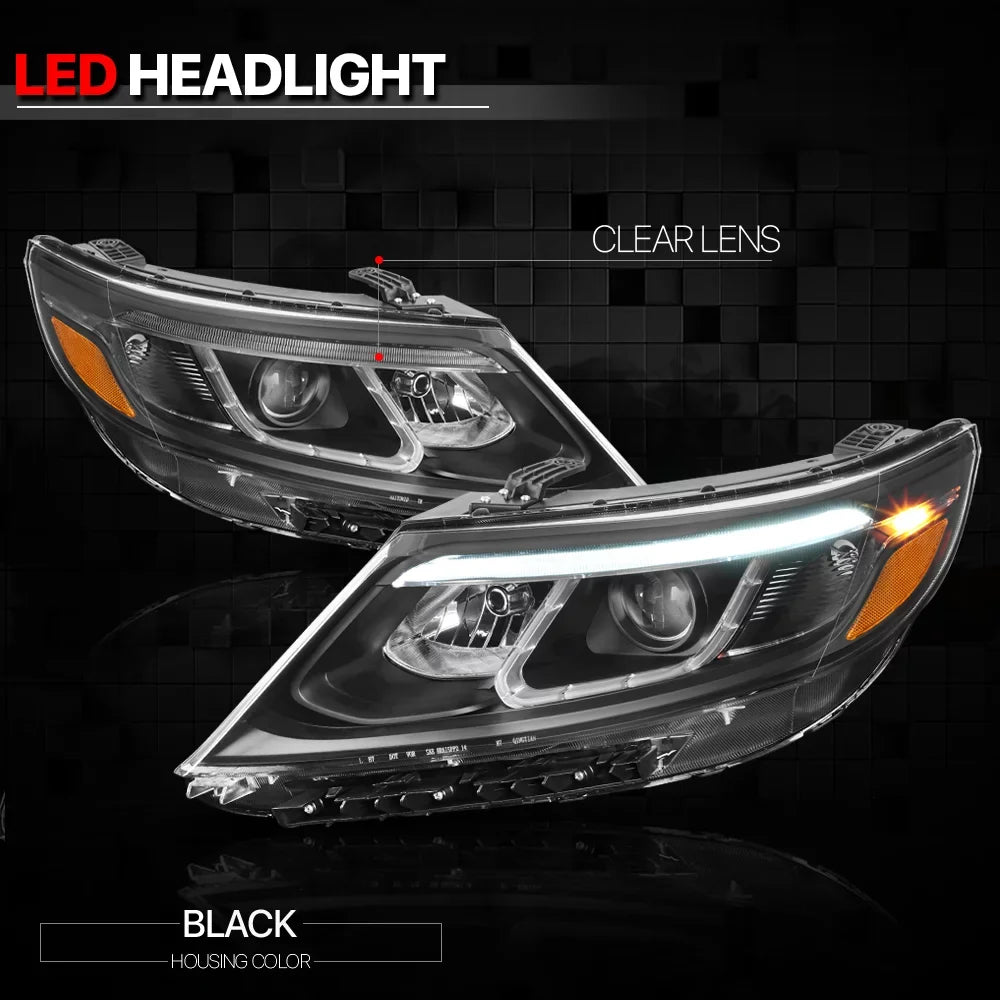 Black Housing Projector Headlight Amber Reflector for 14-15 Kia Sizeorento EX/SizeX