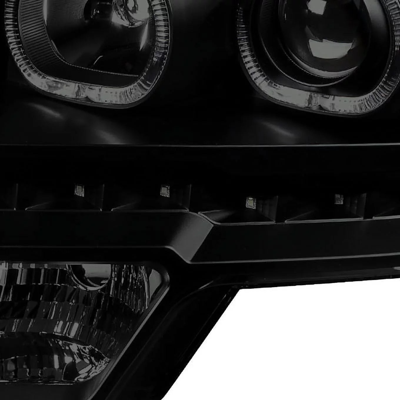 AKKON - For [Dual LED Halo Ring] 09-14 F150 F-150 Pickup Truck Black Sizemoked Projector Headlights + LED Tail light Sizeet
