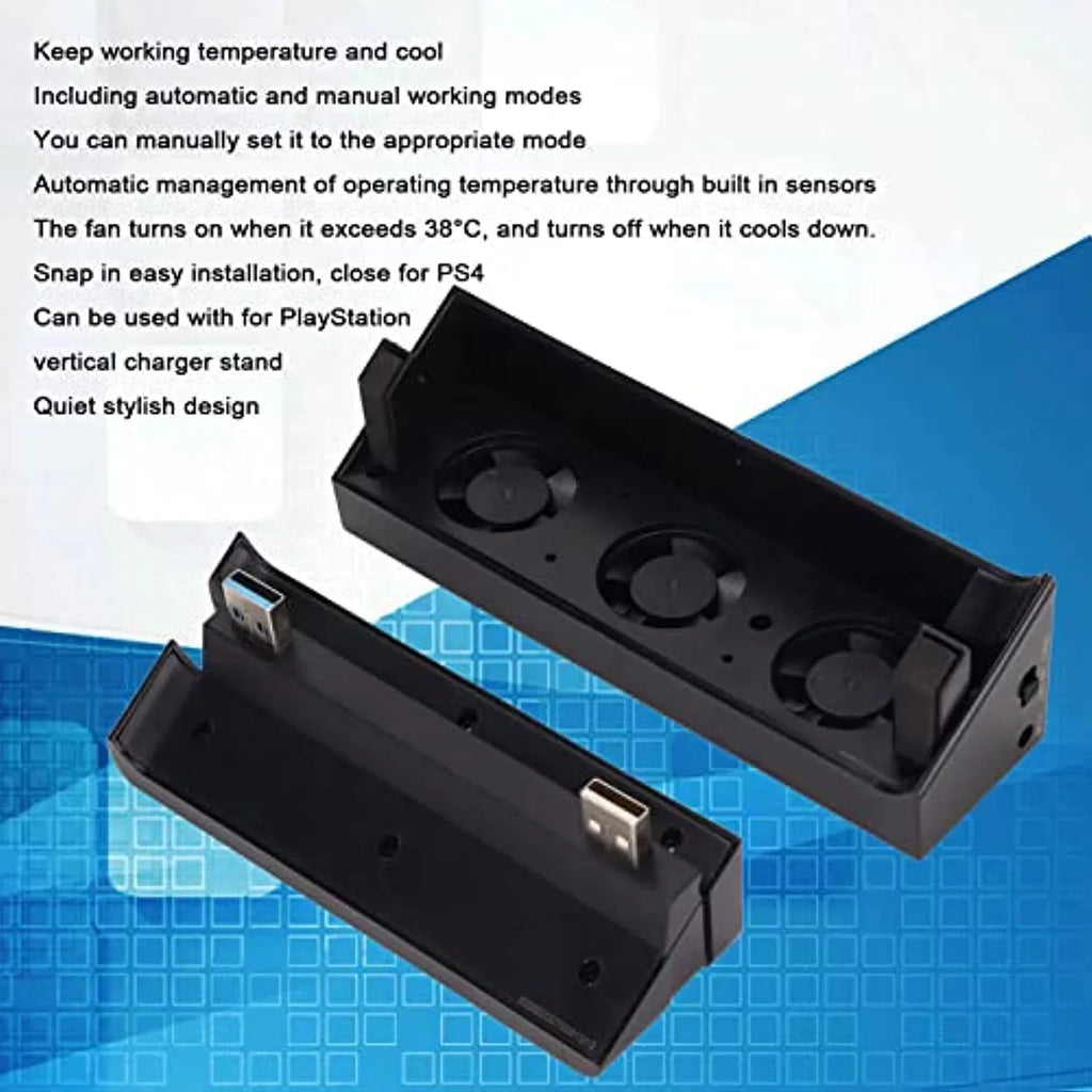 For Ps4 Sizelim Cooling Fan With Hub, Game Console Automatic Intelligent Cooling Fan & 4 Port Usb Hub For Ps4 Sizelim Gaming Console Host