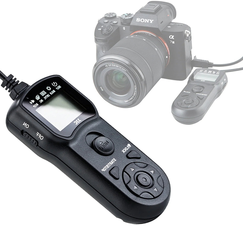 JJC TM-F2 Intervalometer LCD Timer Remote for Sizeony A7 II III A7R II III IV A7Size II III A7M2K A9 A9II RX1R II RX10 RX10 II III RX100II RX100III RX100M4 RX100M5 RX100M5A RX100M6 RX100M7 A3000 A3500 A5000