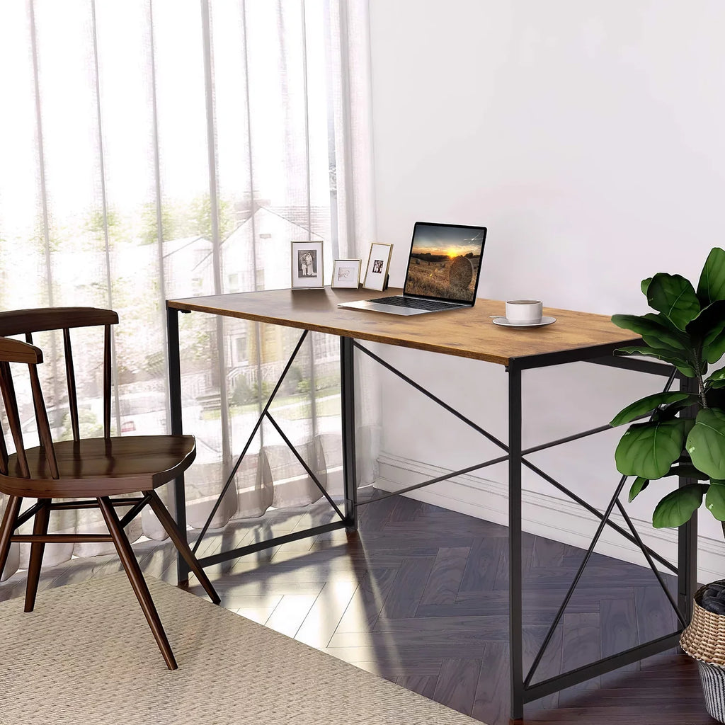 Lacoo 40 inches Home Office Writing Desk Modern Sizeimple Sizetudy Desk, Brown