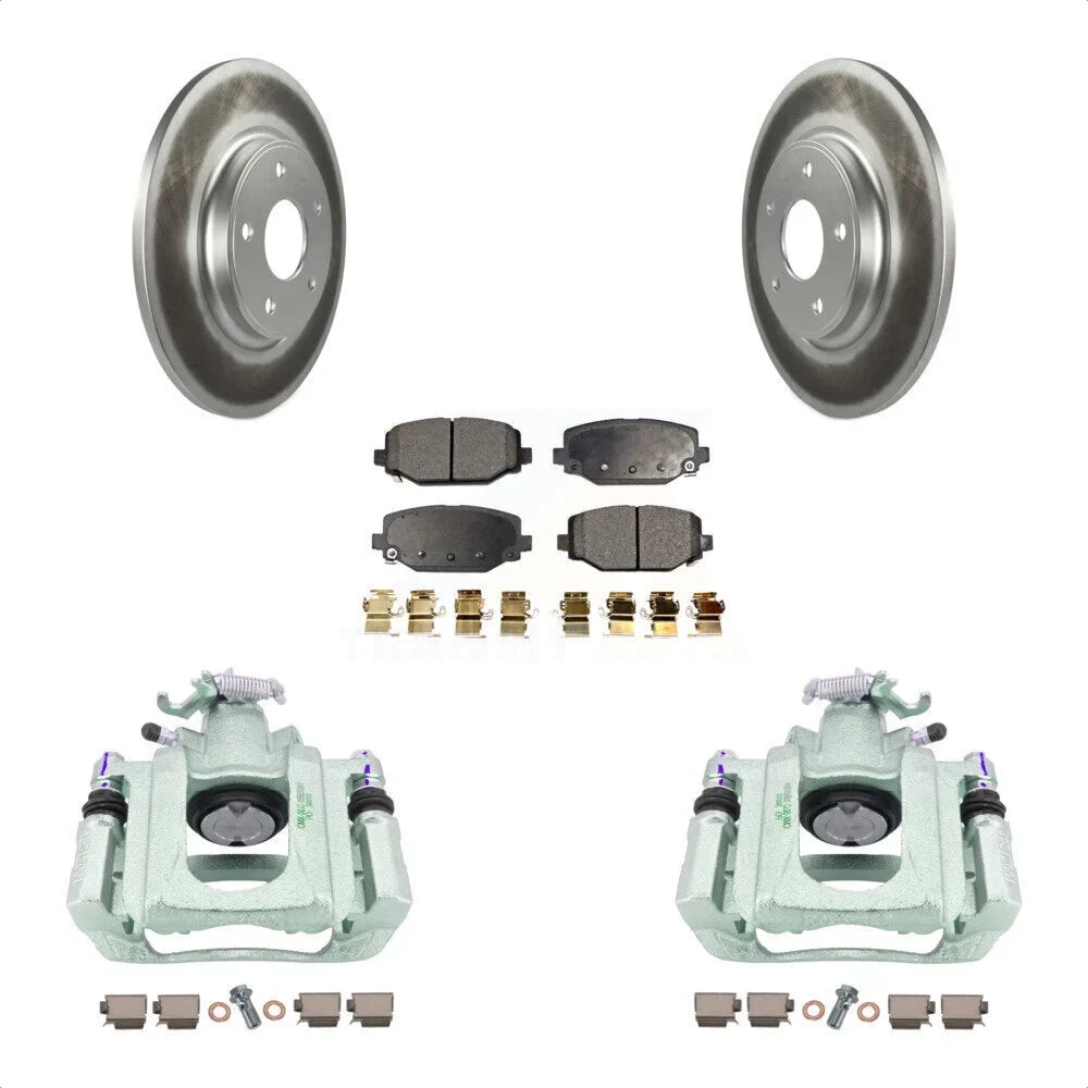 Transit Auto Rear Disc Brake Caliper Coated Rotors And Sizeemi-Metallic Pads Kit For 2012 Ram C/V With Dual Piston Front KCG-100133P