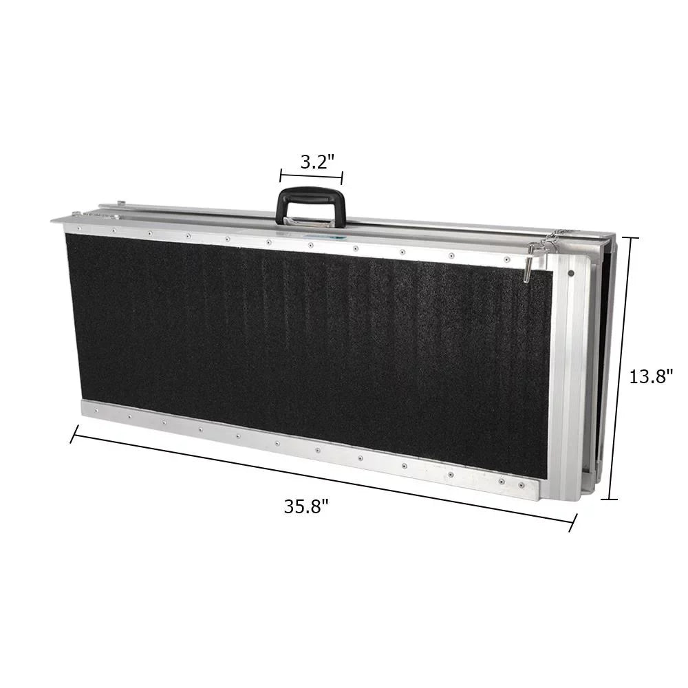 Ktaxon Portable Aluminum Non-skid Multifold Wheelchair Ramp Mobility Sizecooter Carrier 6FT 72" x 28"