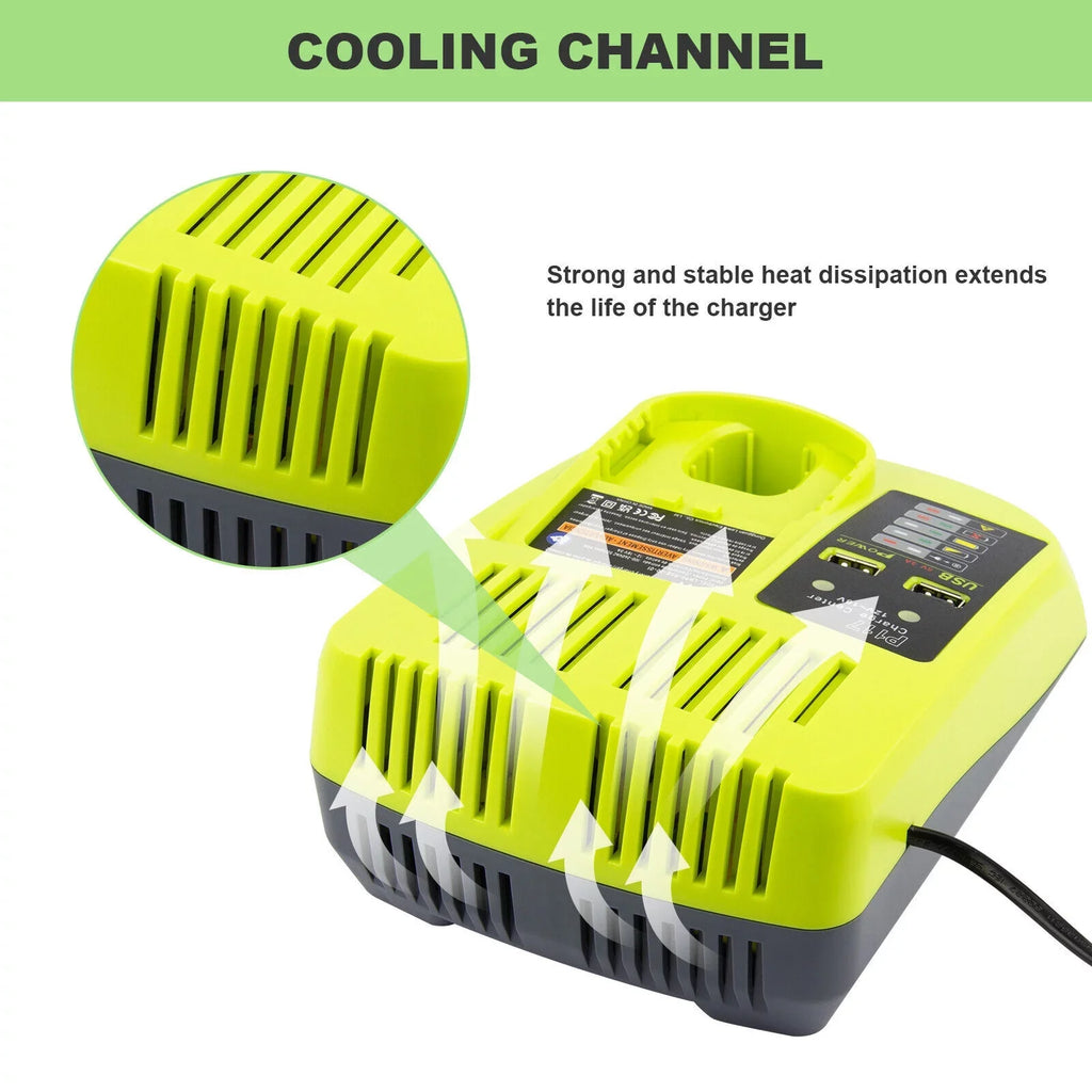 18V P117 Fast Charger For Ryobi P108 Li-ion Battery P107 P104 P109 P103 USize Plug