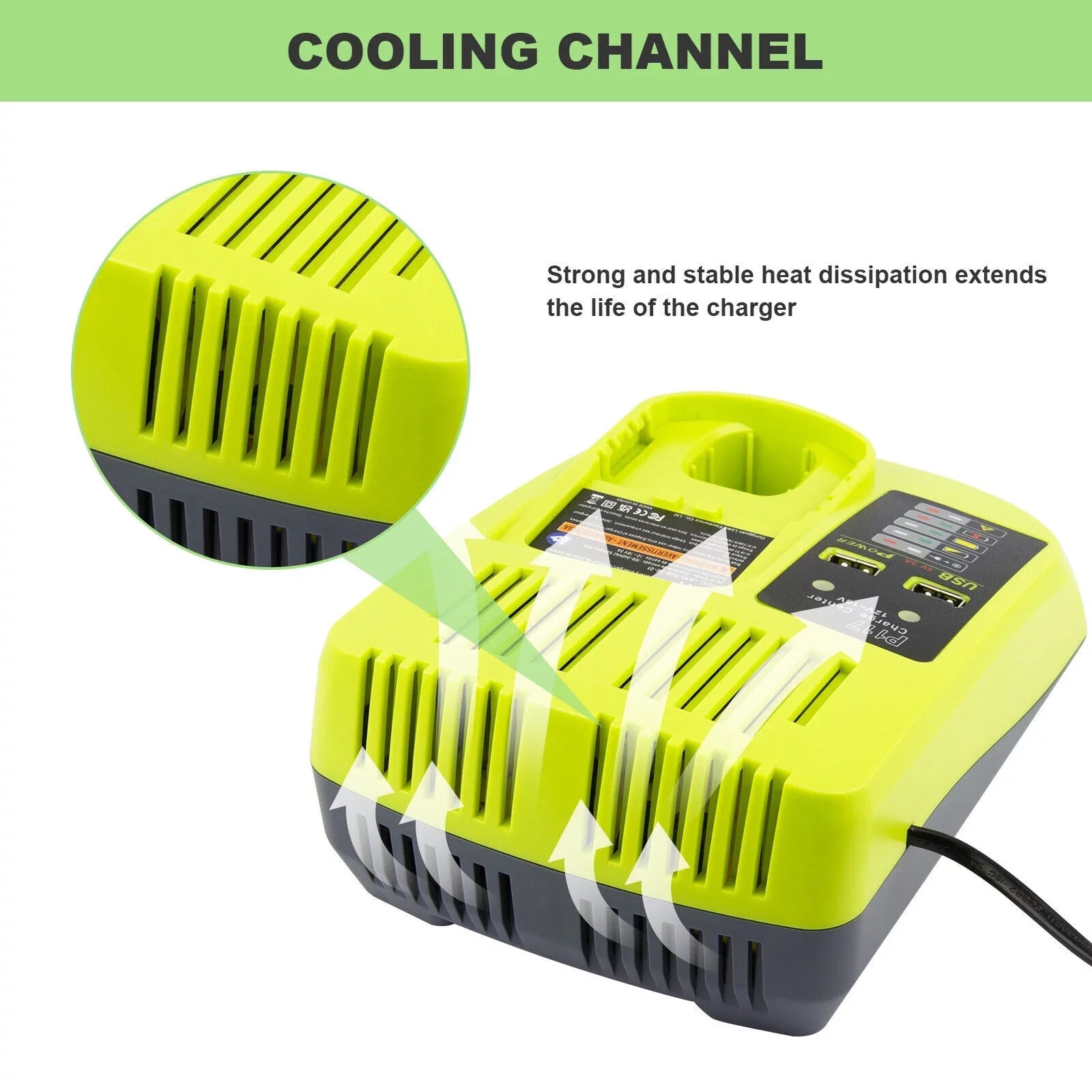 18V P117 Fast Charger For Ryobi P108 Li-ion Battery P107 P104 P109 P103 USize Plug