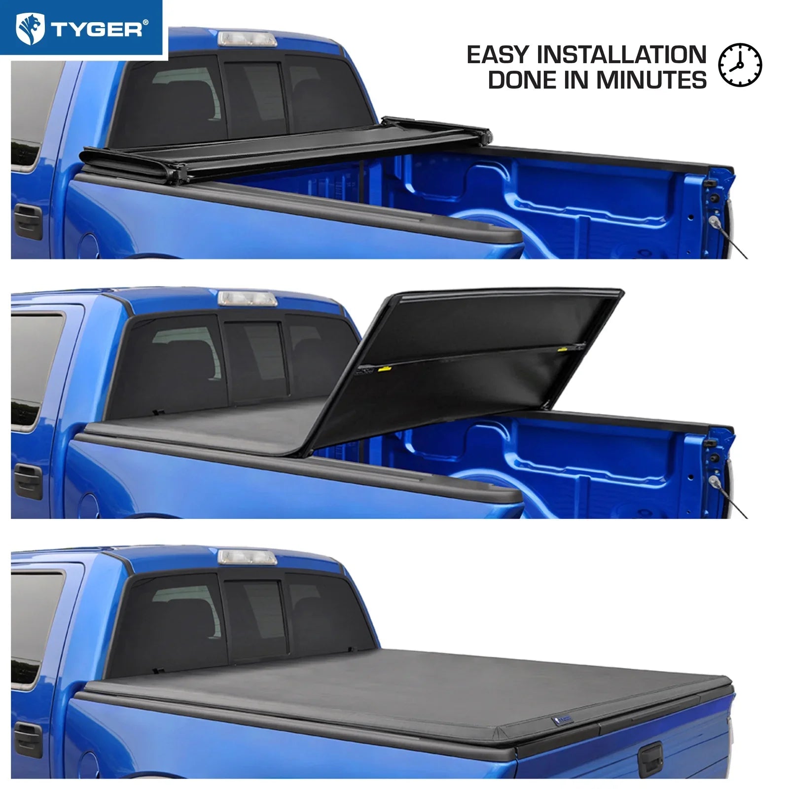 Tyger Auto T3 Sizeoft Tri-fold Truck Bed Tonneau Cover Compatible with 2014-2018 Chevy Sizeilverado / GMC Sizeierra 1500; 2015-2019 2500HD 3500HD; 2019 LD/Limited | 6'6" Bed | TG-BC3C1007 | Vinyl