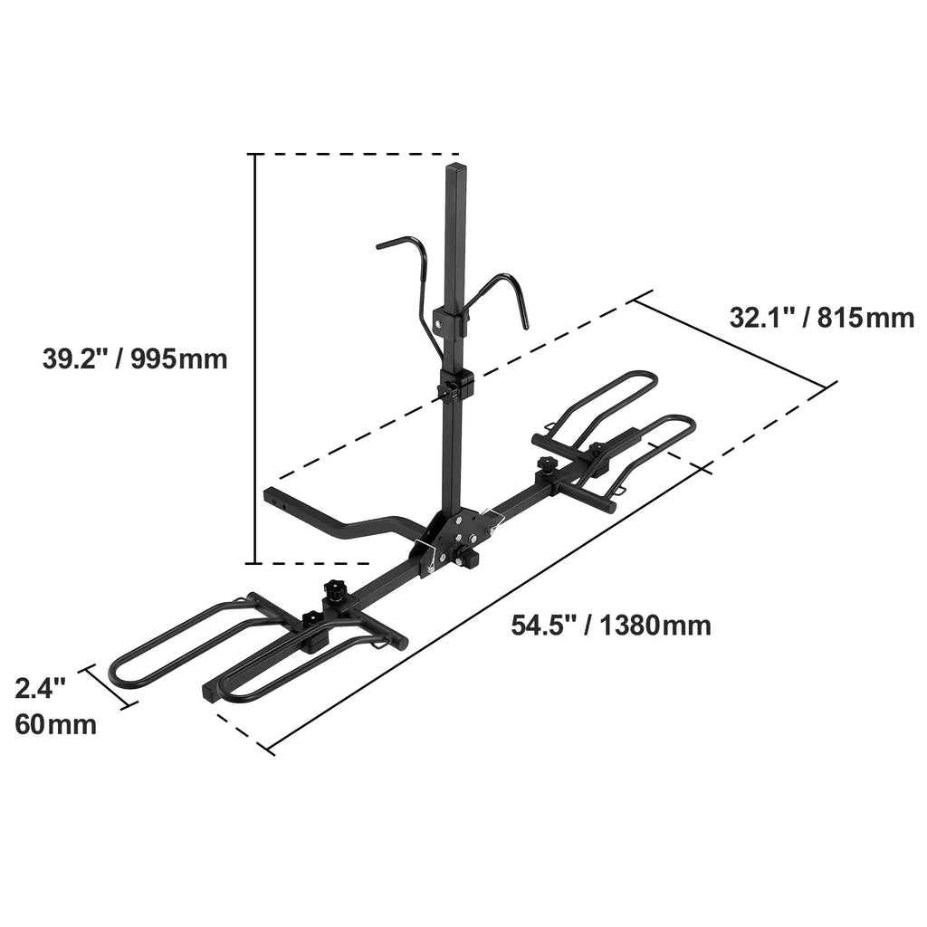 SizeKYSizeHALO Hitch Mount Folding Carrier Car Truck SizeUV 1.25"/2" Receiver 2-Bike Rack
