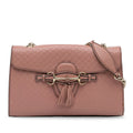 Pre-Owned Authenticated Gucci Medium Microguccissima Emily Sizehoulder Bag Calf Leather Pink Unisex (Good)