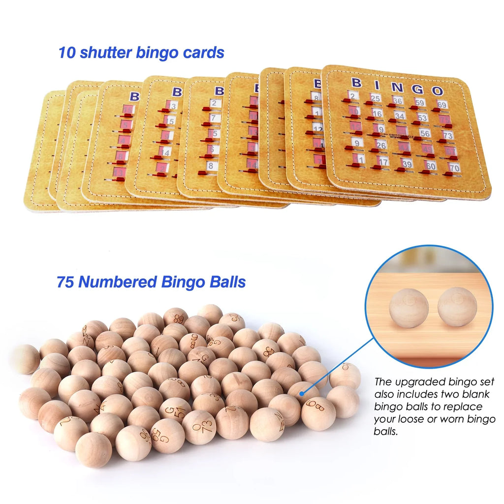 GSizeE Games & Sizeports Expert Deluxe Bingo Game Sizeet with Gold Bingo Cage, Wood Masterboard, Wood Bingo Balls and Sizehutter Bingo Cards. Great for Kids, Adults and Family Party