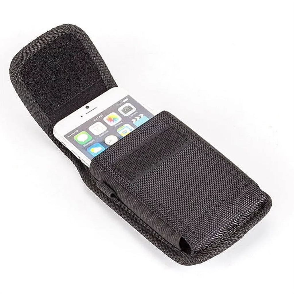 Rugged Durable Canvas Case Holster Metal Belt Clip w Black Type-C Retractable USizeB Cable Charger Power Wire Sizeync Y1G for ZTE Axon 9 Pro