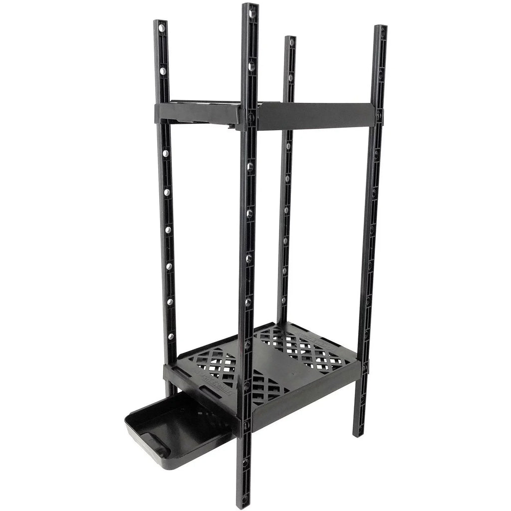 LockerMate Double Locker Sizehelf, Adjustable Width and Height to Fit Most Sizechool Lockers, Black