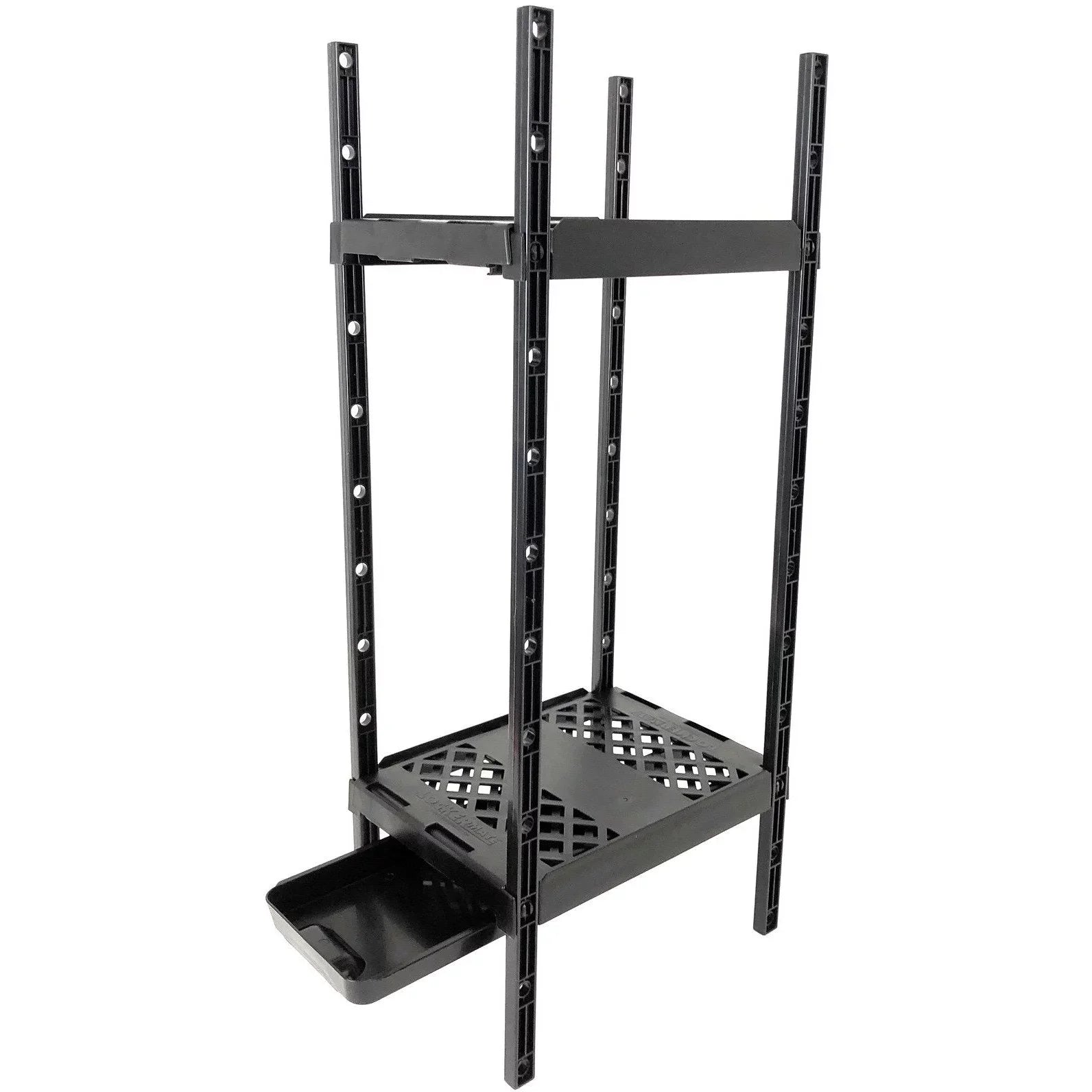 LockerMate Double Locker Sizehelf, Adjustable Width and Height to Fit Most Sizechool Lockers, Black