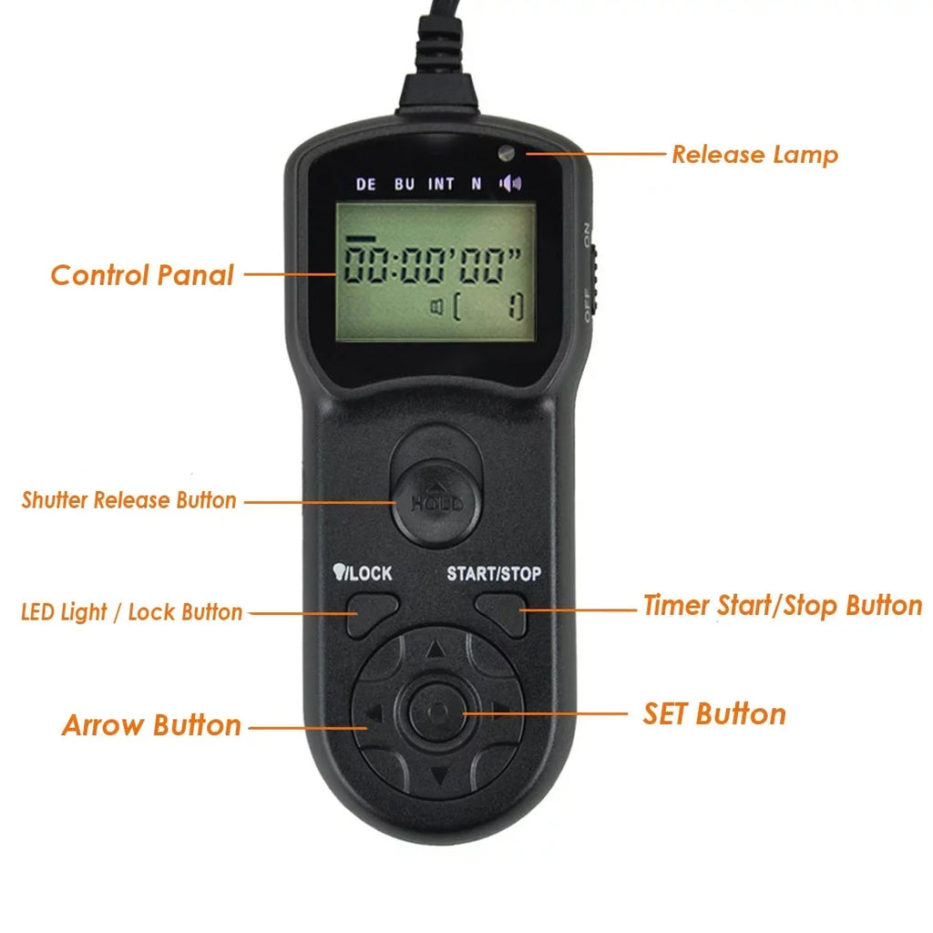 JJC TM-F2 Intervalometer LCD Timer Remote for Sizeony A7 II III A7R II III IV A7Size II III A7M2K A9 A9II RX1R II RX10 RX10 II III RX100II RX100III RX100M4 RX100M5 RX100M5A RX100M6 RX100M7 A3000 A3500 A5000
