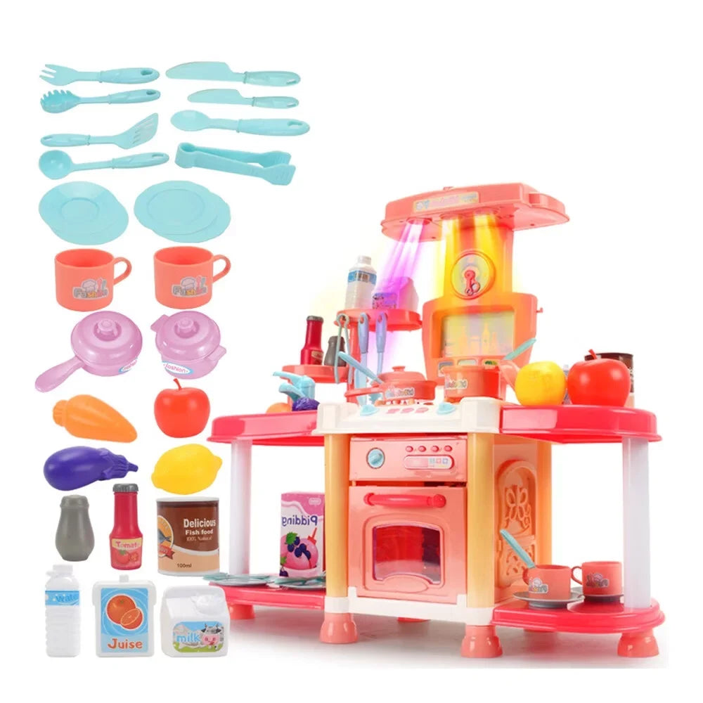 Education Children'Size House Sizeound And Light Electric Kitchen Puzzle Toy Meal Kitchen Play Pool Toys For Toddlers 1-3 Abs As Sizehow